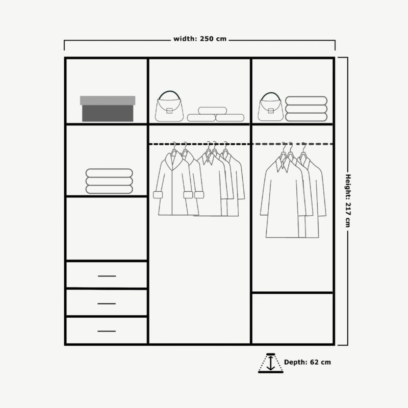 Vision 250cm Wardrobe - Image 4