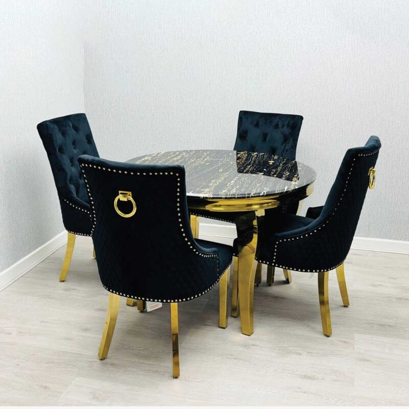 Sofia Black & Gold Dining Table – All Sizes - Image 4