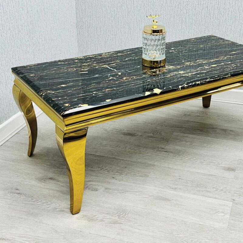 Sofia Black & Gold Marble Coffee Table