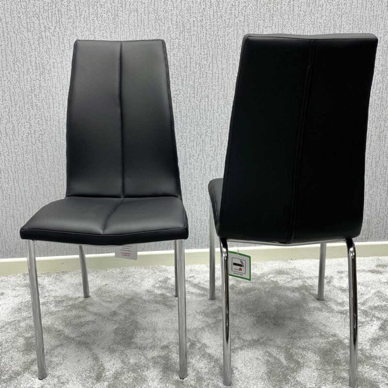 Morano Black Glass Table with Carlo Chairs - Image 2