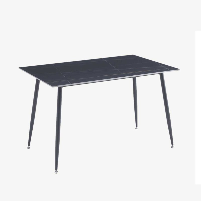 Oxford Ceramic Black Dining Table 1.2m & 4 Chairs - Image 4