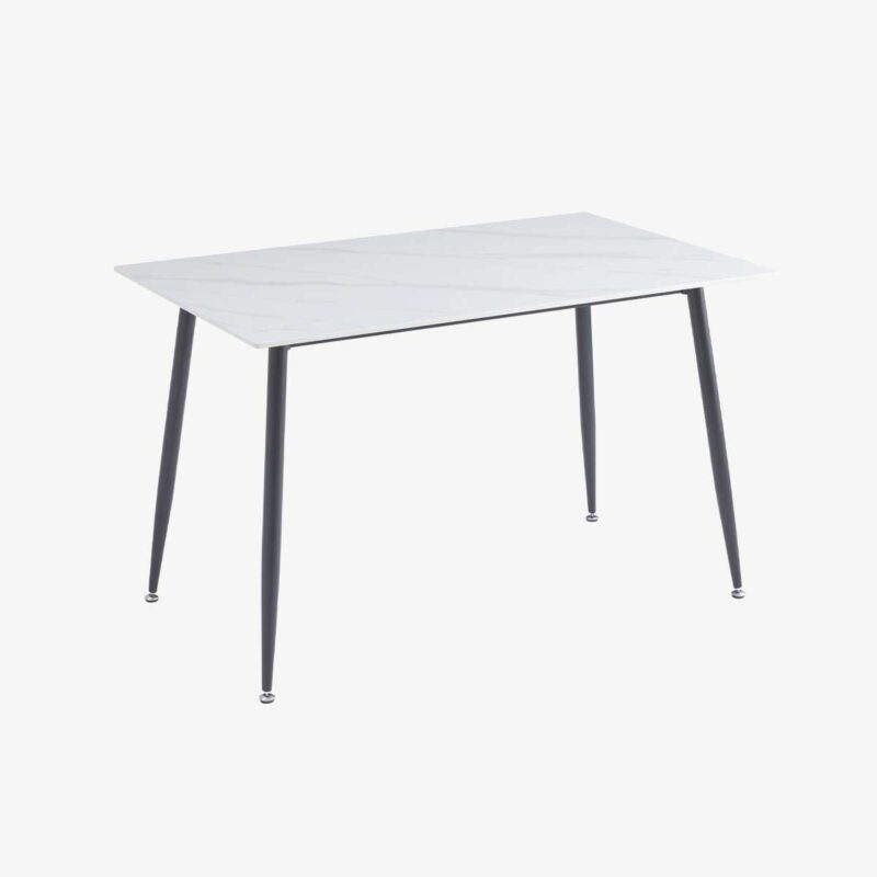 Oxford Ceramic White Dining Table 1.2m & 4 Chairs - Image 3