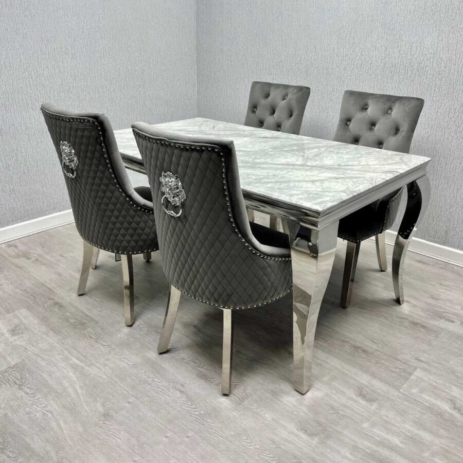 Sofia Grey & Silver Dining Table – All Sizes