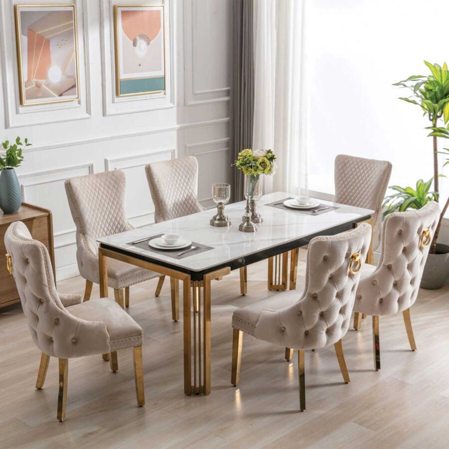 Sorrento Oval 150cm Ceramic Gold Table