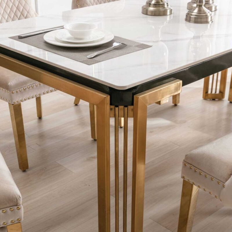Sorrento Oval 150cm Ceramic Gold Table - Image 2