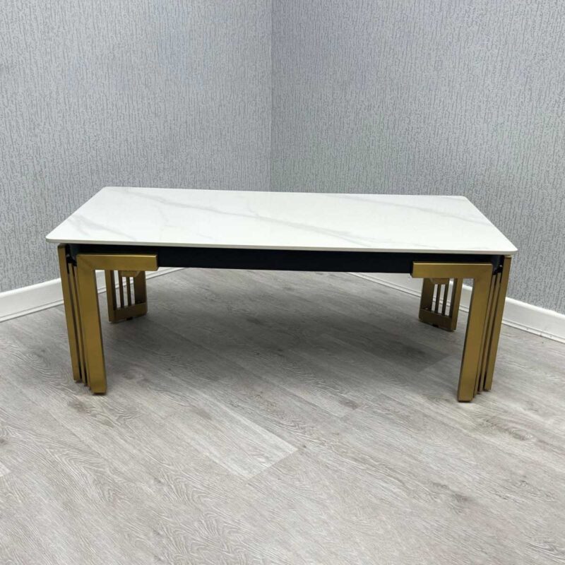 Sorrento Rectangle Ceramic Gold Coffee Table