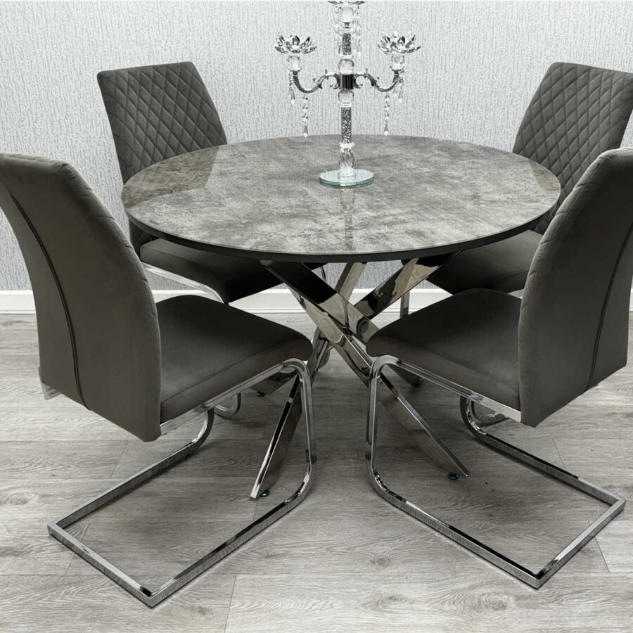 Tokyo Round Dining Set (Table & 4 Chairs)
