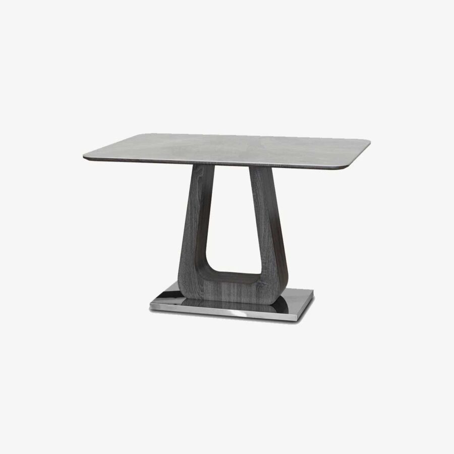 Zermatt 120cm Dining Table (120cm Fixed Top) (Grey Ceramic)
