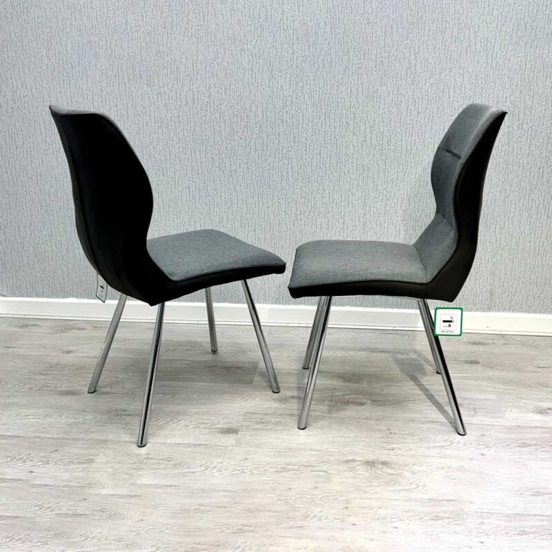 Zermatt Dining Chair (Grey PU with Grey Fabric) - Image 2