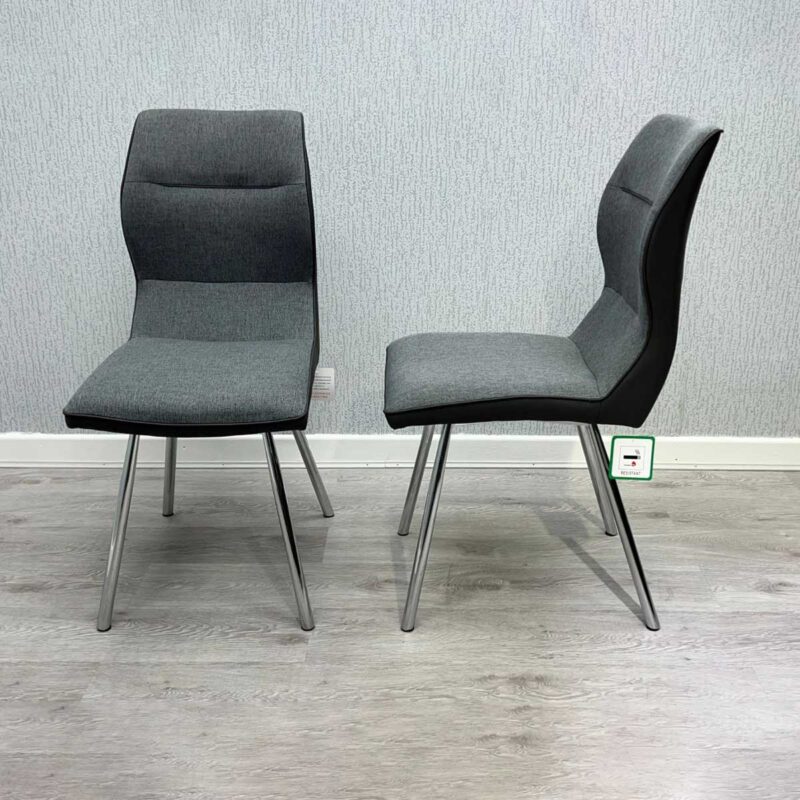 Zermatt Dining Chair (Grey PU with Grey Fabric)
