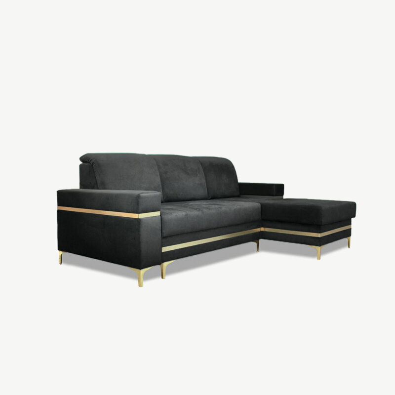 Florence Grey Gold Corner Sofa Bed - Image 6