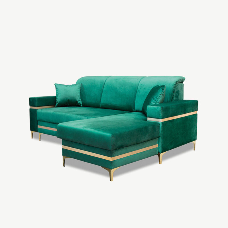 Florence Grey Gold Corner Sofa Bed - Image 8