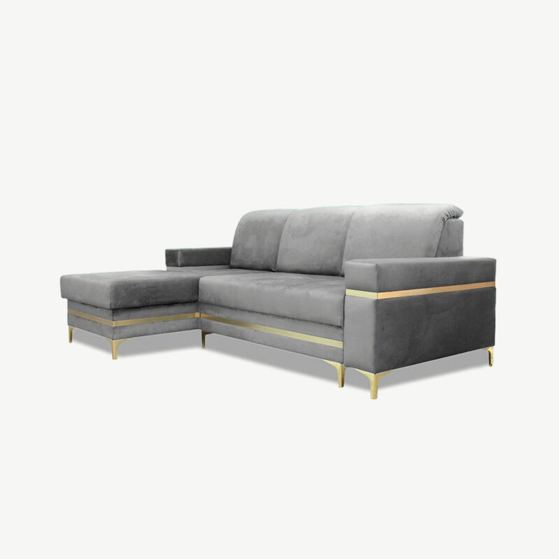 Florence Grey Gold Corner Sofa Bed - Image 17
