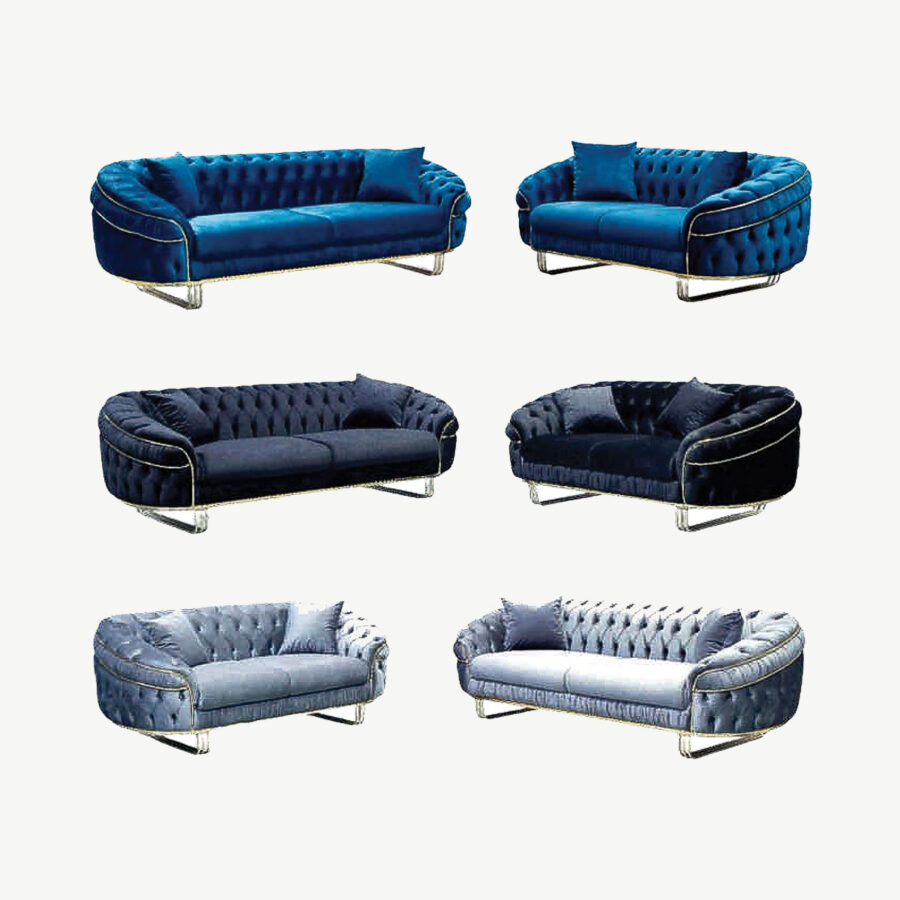 Camden 3+2 Seated Sofa Black/Blue/Grey Colors