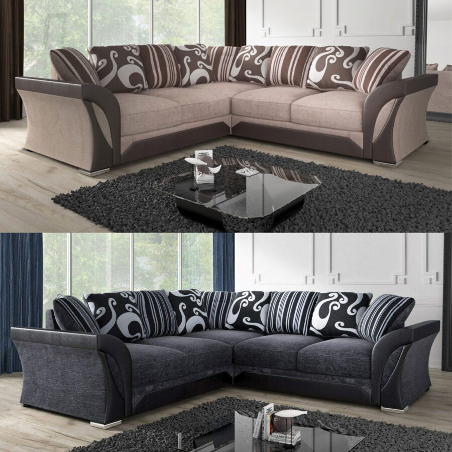 Nav Grey/Brown Corner Sofa Corner Sofa Bed