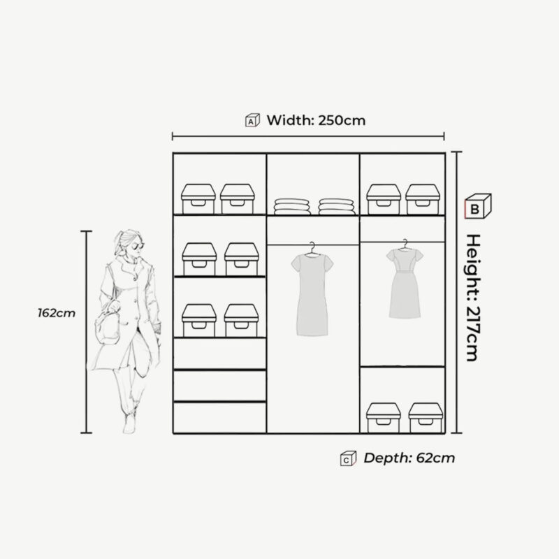 Chicago All Color Sliding Wardrobe Including 250cm - Image 7