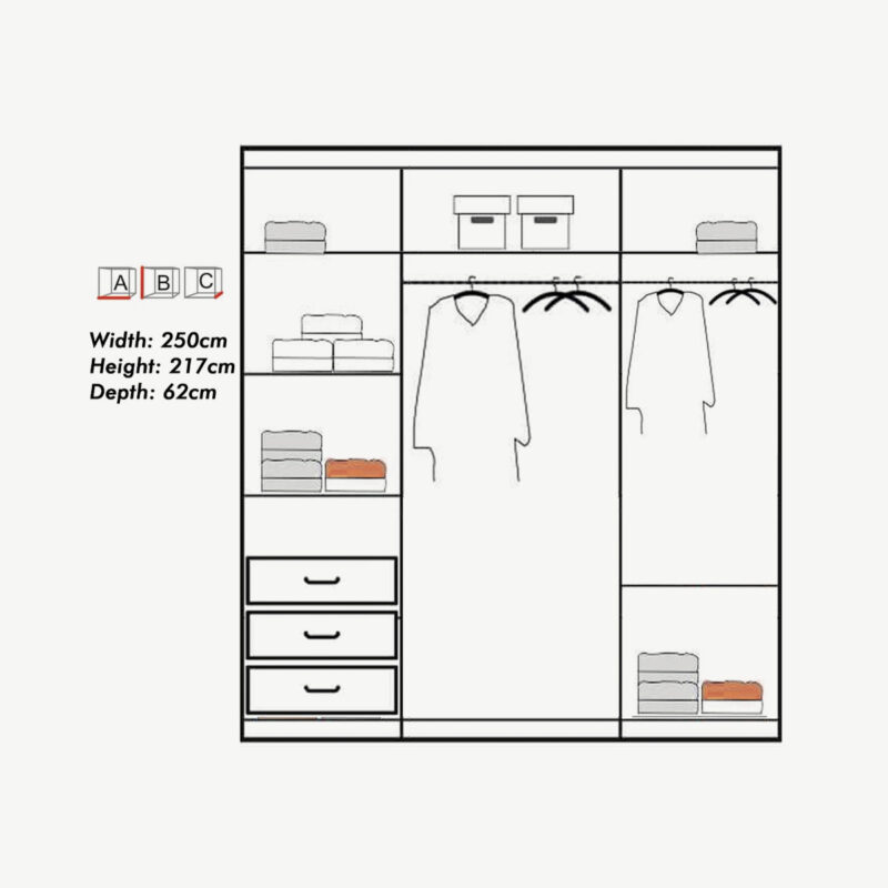 Etna 250cm Wardrobe - Image 13