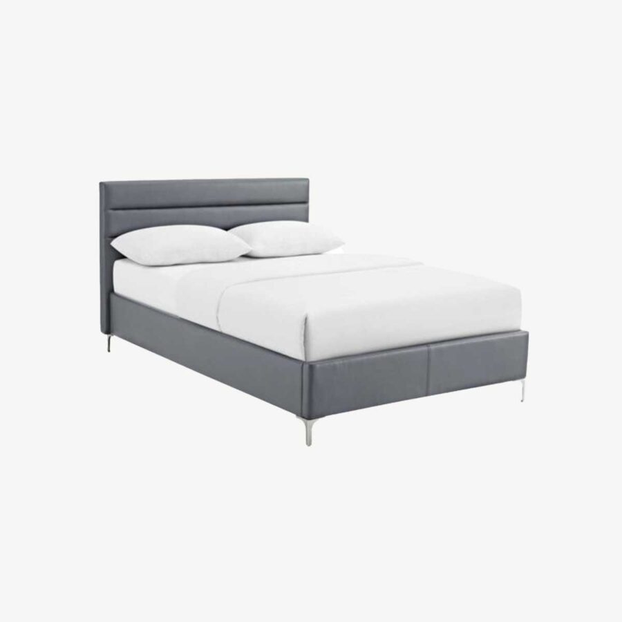 Arco PU King Size Bed Grey