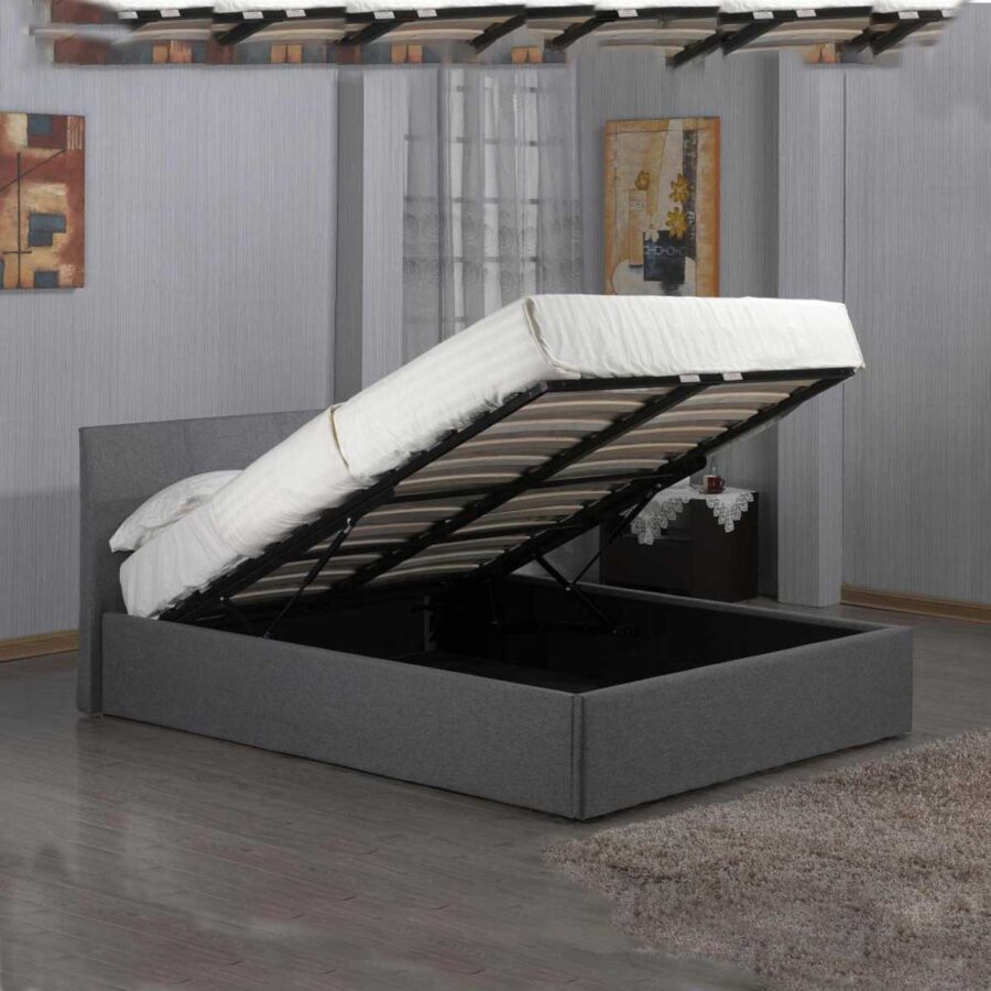Fusion Fabric Storage 4 Foot Bed Grey