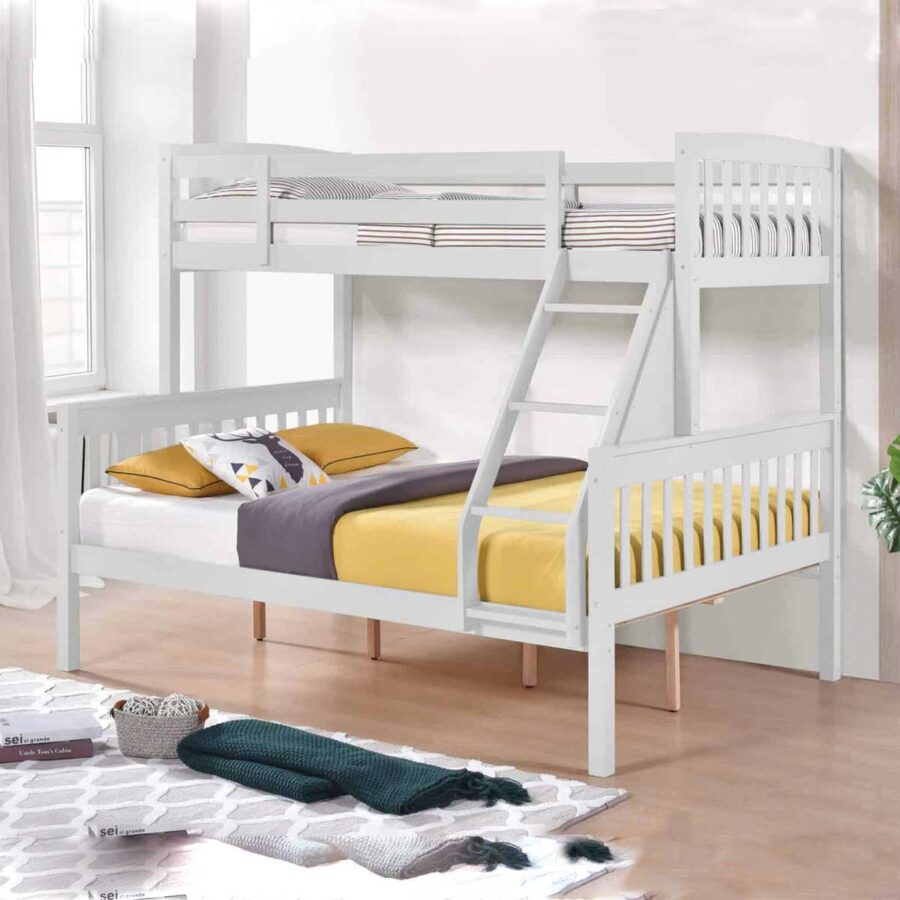 Ashbrook Solid Wood Triple Bunk Bed White