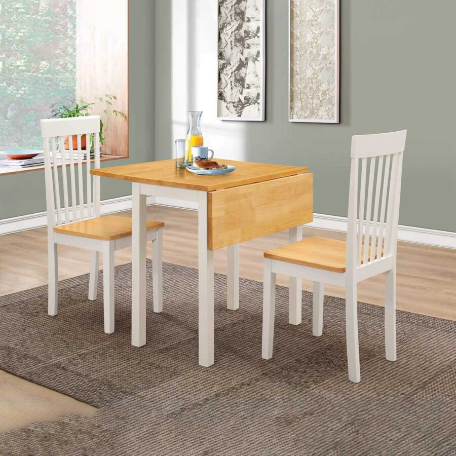 Atlas White Dropleaf Dining Table Only