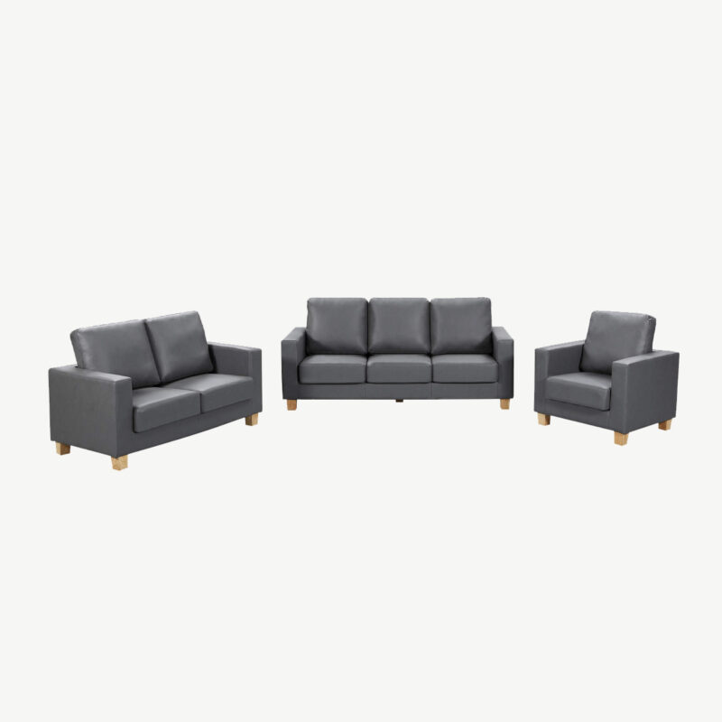 Chesterfield 2 Seater Sofa PU Grey - Image 2